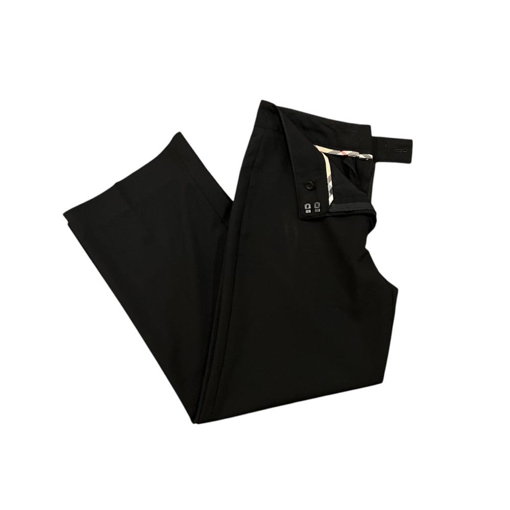 Burberry London Women’s High-Waisted Wool Trousers Black 32” Approximating 12
